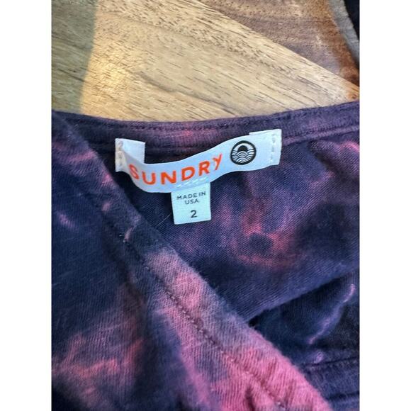 Sundry Women's Red & Purple Tie Dye Drawstring Waist Jogger Jumpsuit Size 2 - Picture 4 of 6